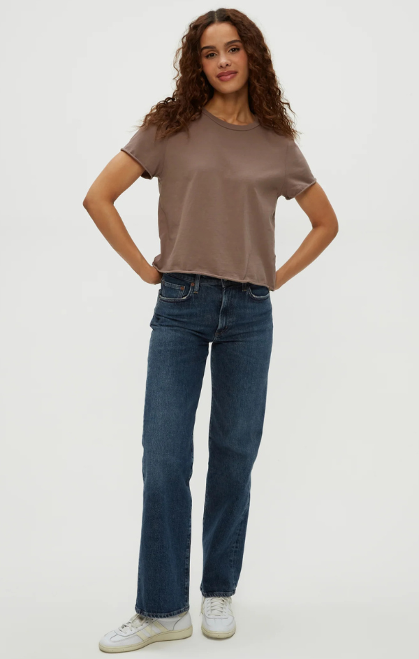 Jackie Raw Edge Crewneck Tee – Mint