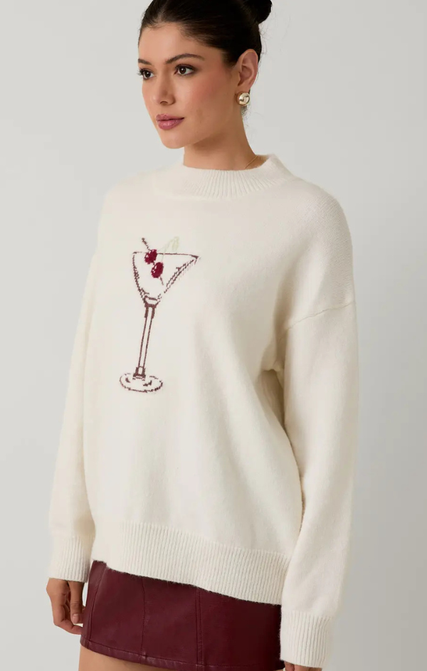 Cherry Martini Graphic Sweater