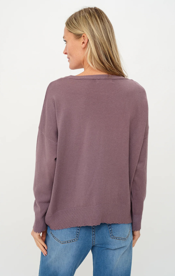 Angii Frayed Crew Sweater