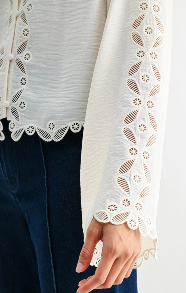 Melanie Scallop Embroidered Lace Blouse