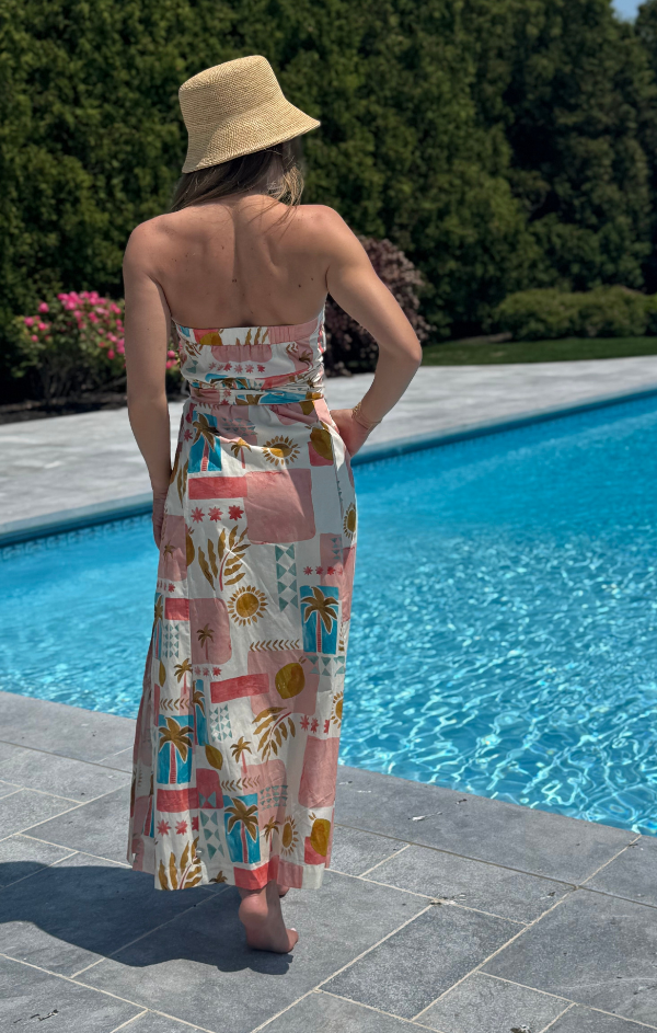 Resort Life Strapless Belted Maxi Dress - Amalfi Coast Small