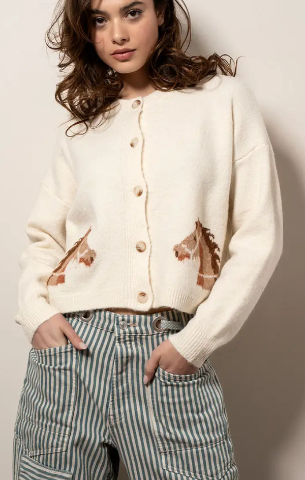 Oakley Cropped Horse Cardigan