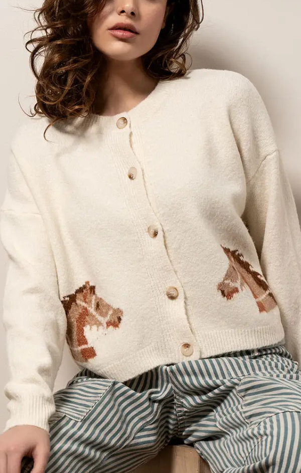 Oakley Cropped Horse Cardigan
