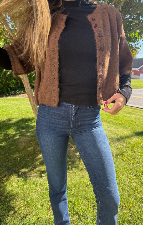 Cropped Boxy Soft Knit Cardigan