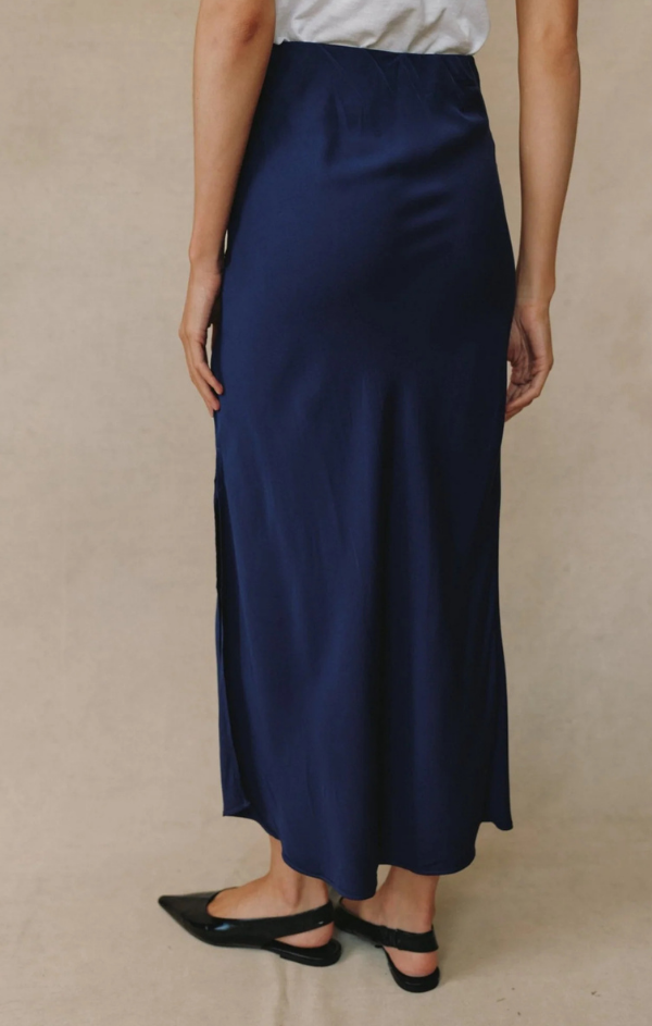 Side Slit Bias Maxi Skirt