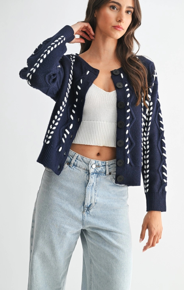 Tori Ribbon Stitch Cardigan
