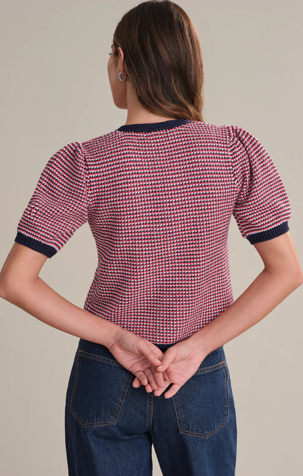 Elaine Puff Sleeve Tie Front Cardigan