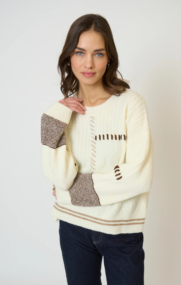 Patchwork Cropped Sweater