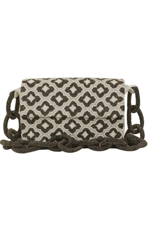Beaded Chain Link Shoulder Bag