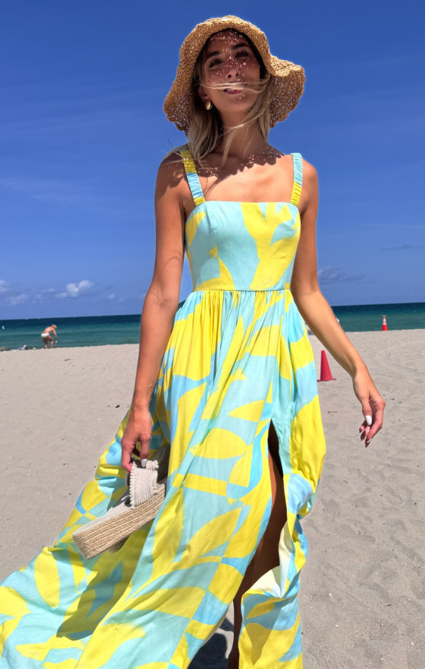 Florence Maxi in Echo Print – Mint