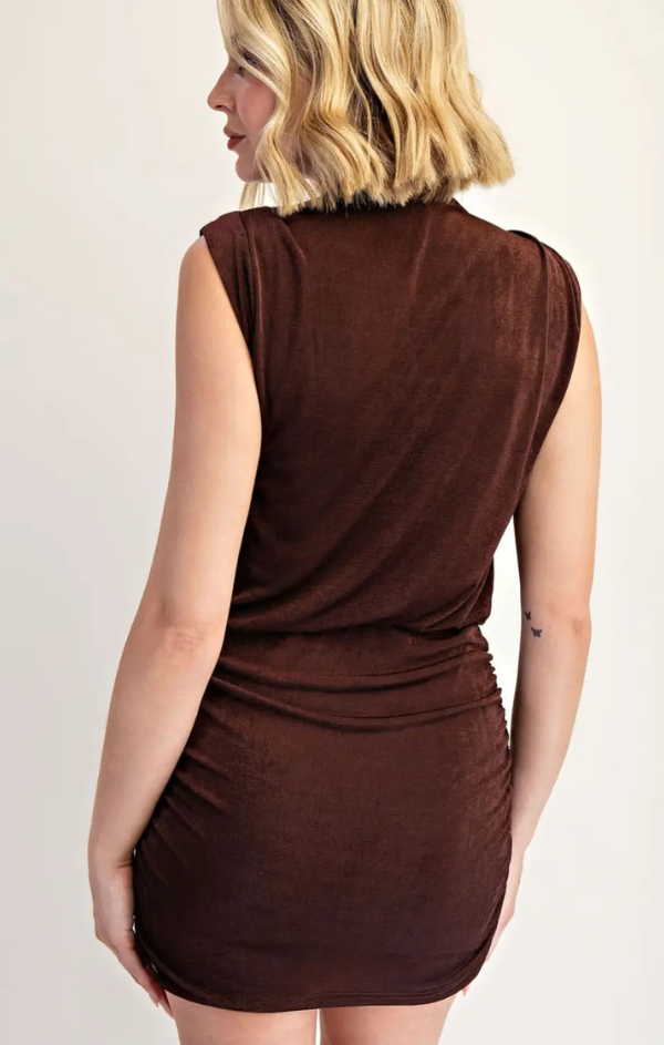 Mock Neck Shimmer Knit Dress