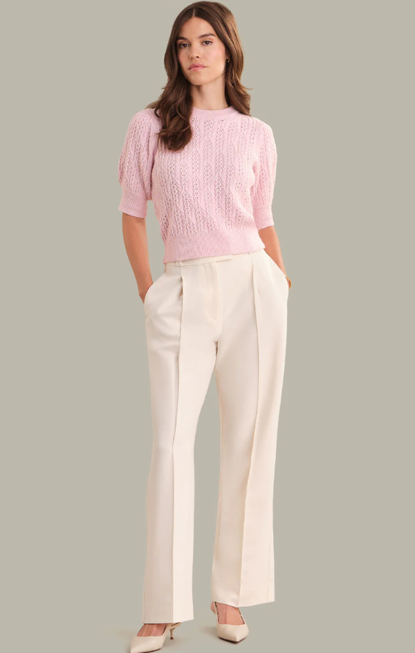 Blaire Cable Knit Puff Sleeve Pullover