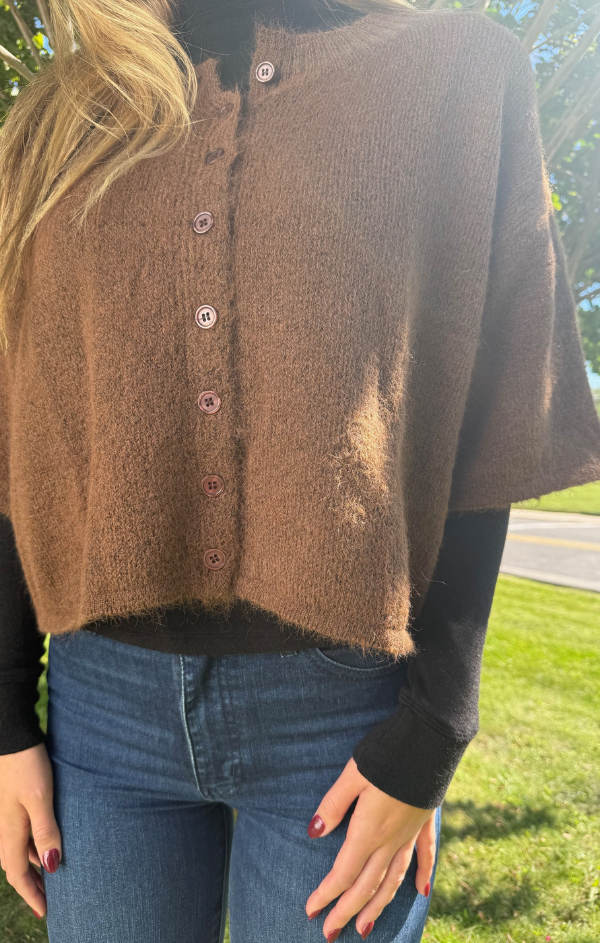 Cropped Boxy Soft Knit Cardigan