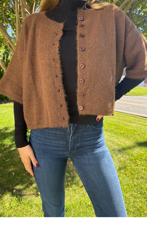 Cropped Boxy Soft Knit Cardigan