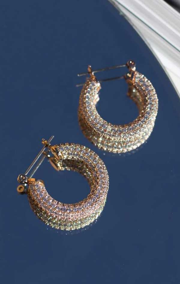 Pave Baby Amalfi Hoops