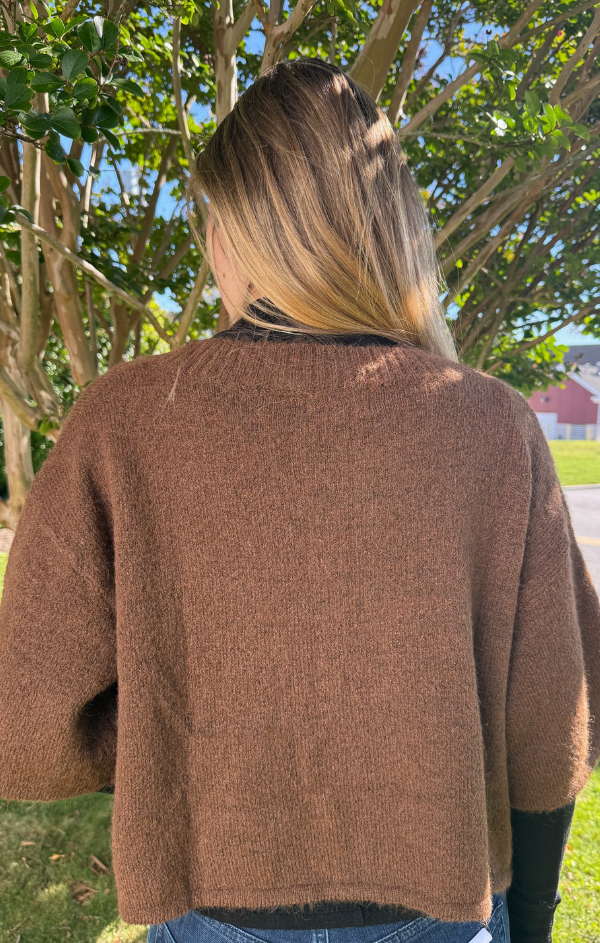 Cropped Boxy Soft Knit Cardigan