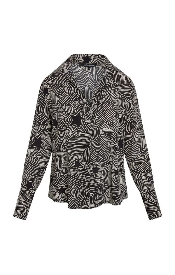 Daria French Cuff Silk Blouse in Bowie Star