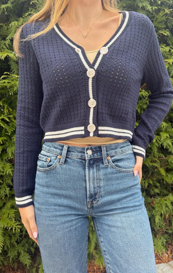 Franki Varsity Mesh Cardigan