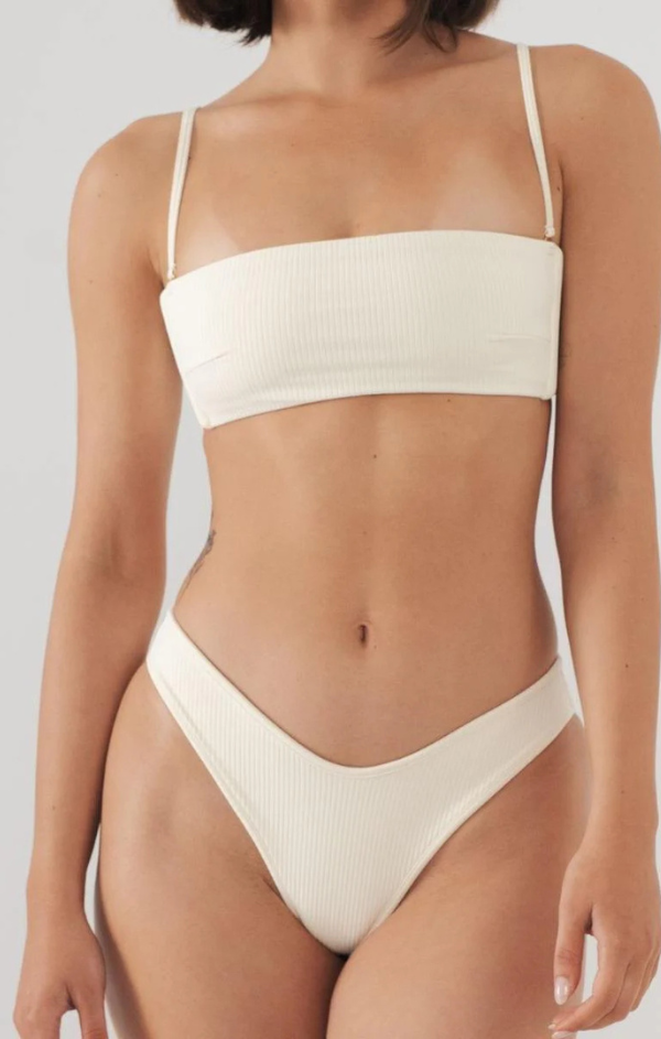 Cream Rib Lulu Bikini Bottom