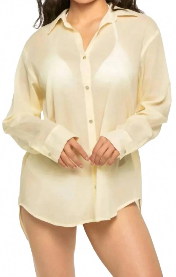 Oversized Destinations Shirt in Lemon Tint