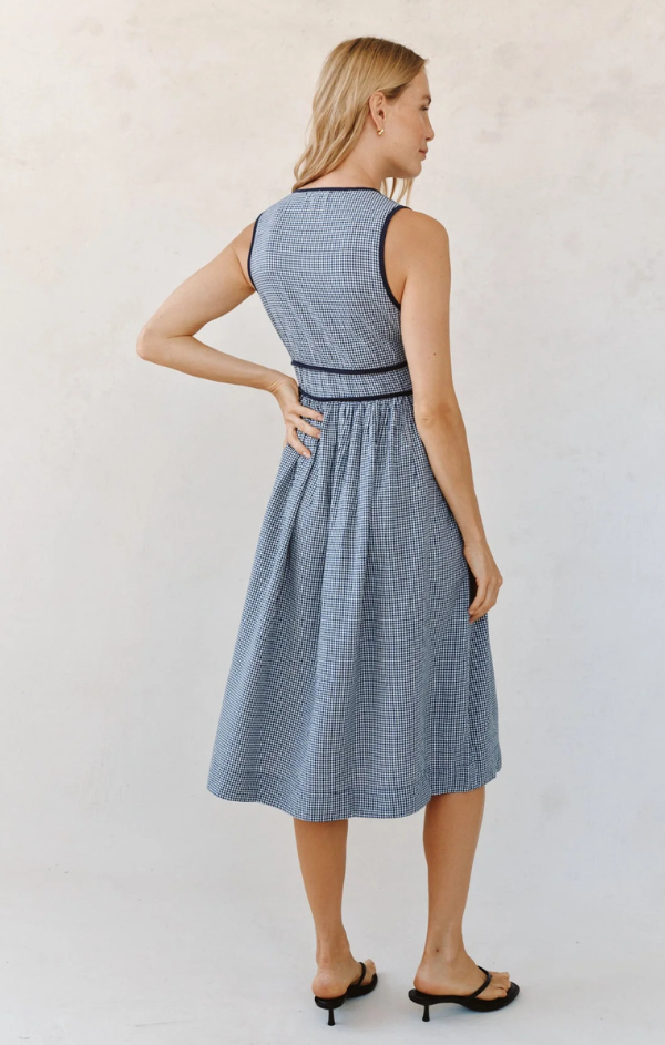 fit and flare midi dress with v neck Fit and Flare V Neck Midi Dress S