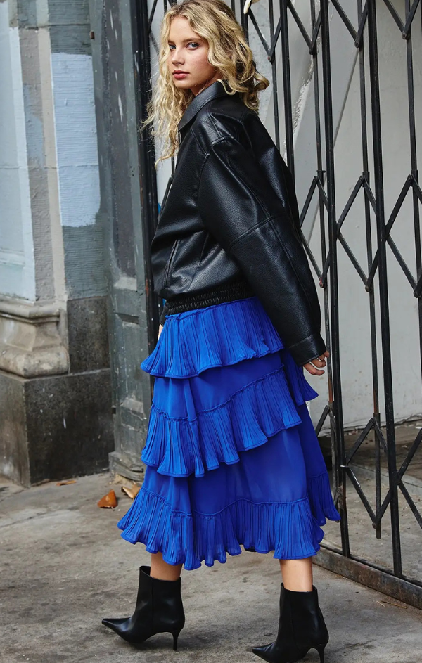 Pebble Grain Faux Leather Zip Up Jacket