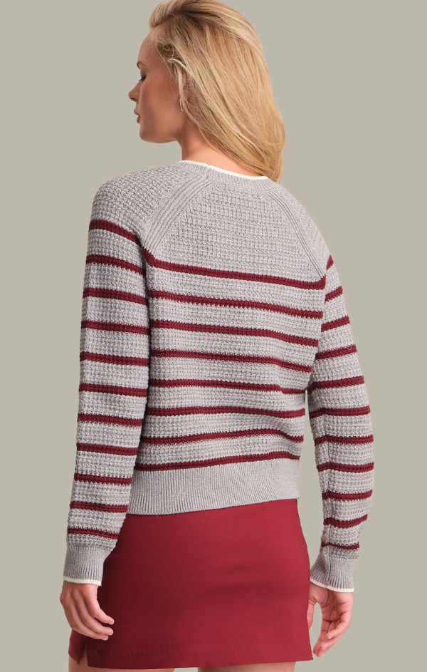 Brooke Crew Neck Textured Stripe Pullover