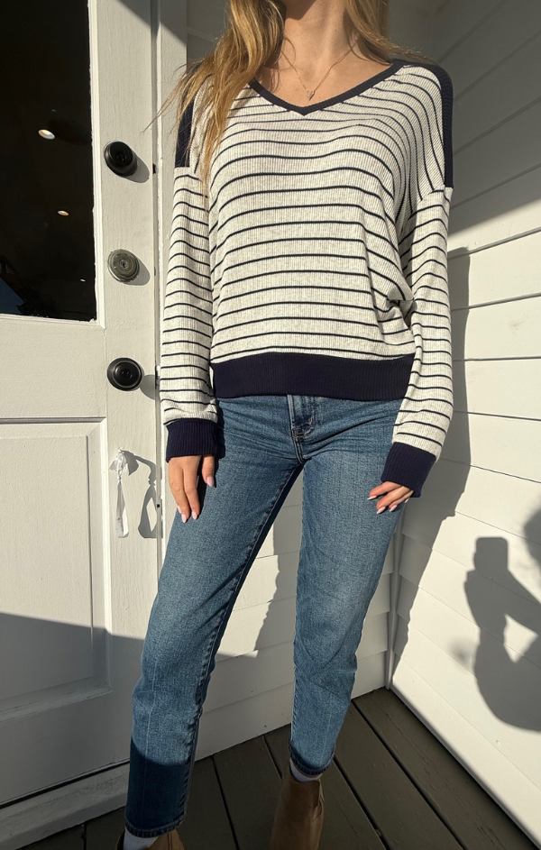 Ashley Striped V Neck