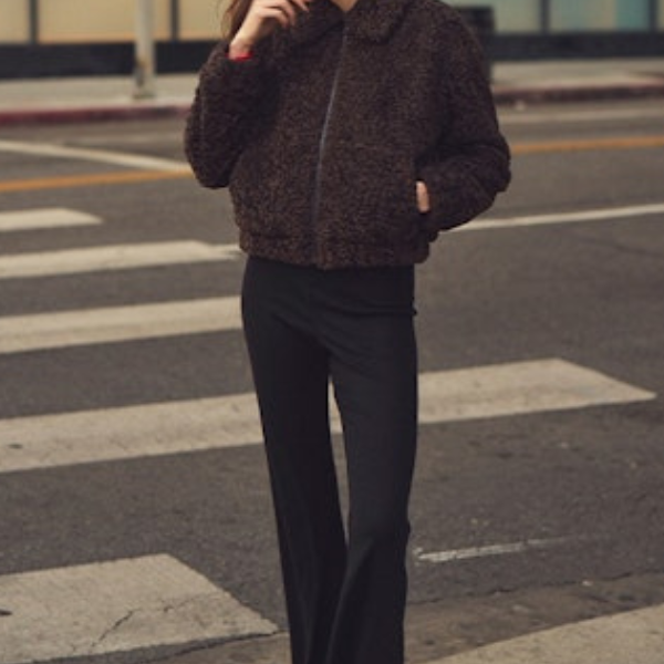 【美品】eLLa shaggy jacquard blouson ブラック　F Lillehammer Faux Fur #22125FF in Courchevel Collection