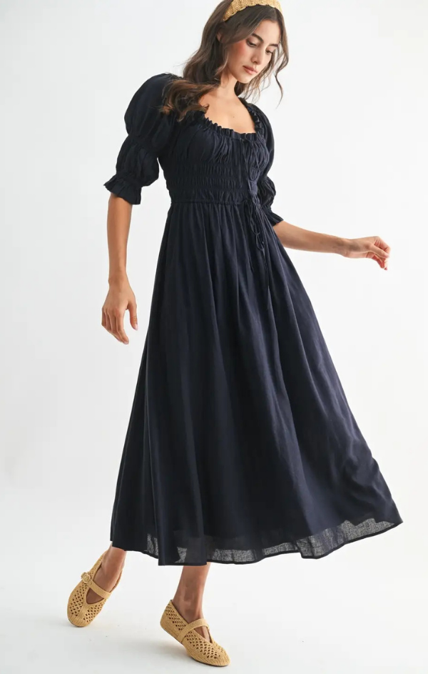 Pricilla Off Shoulder Smocked Midi