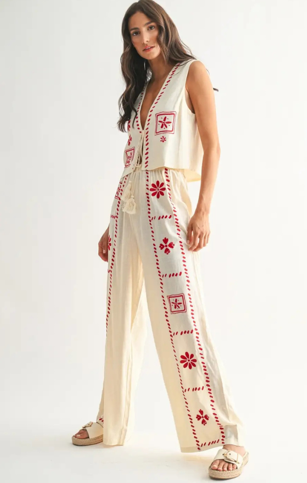 Chloe Embroidered Two Piece Set