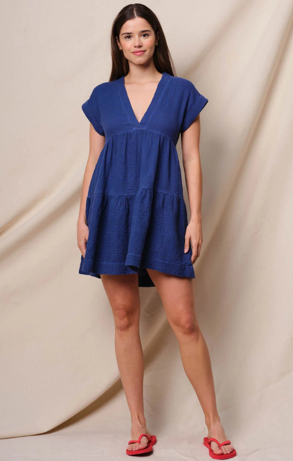 Sundry Gauze Tiered Dress in Midnight - S - Shop Sundry Dresses | Women's Coastal Inspired Clothing with a French Flair. Sundry Gauze Tiered Dress in Midnight - S - Shop Sundry Dresses | Women's Coastal Inspired Clothing with a French Flair.