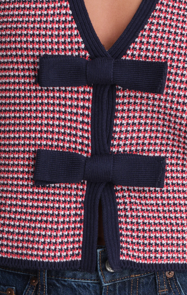 Elaine Puff Sleeve Tie Front Cardigan