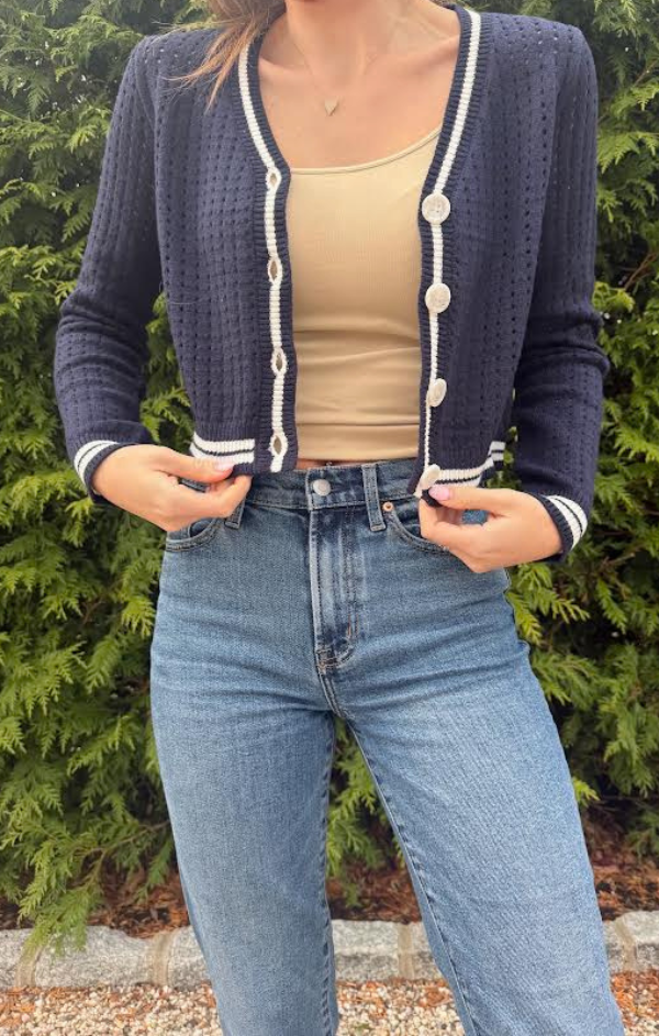 Franki Varsity Mesh Cardigan