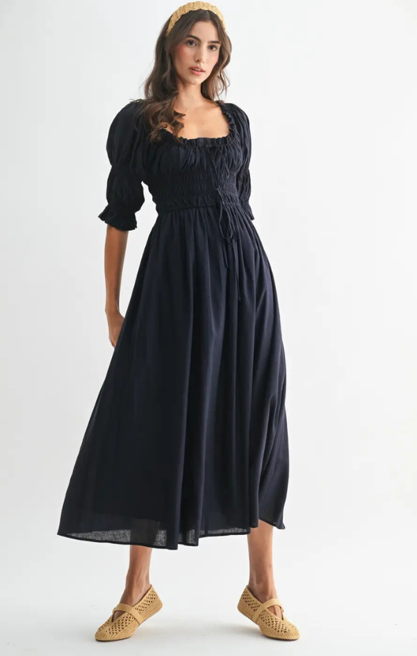 Pricilla Off Shoulder Smocked Midi