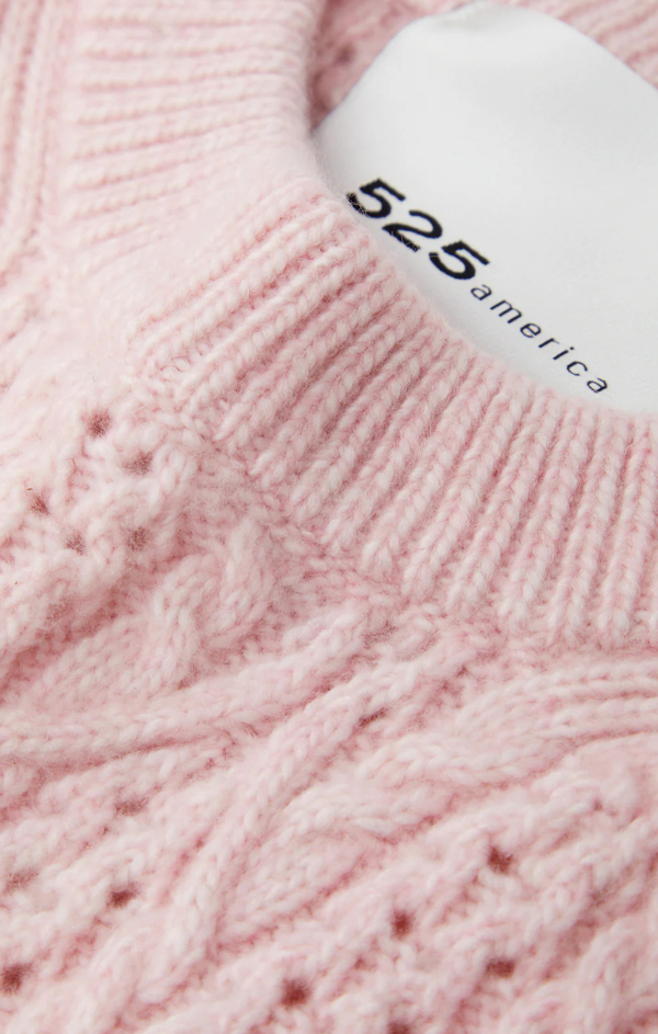 Blaire Cable Knit Puff Sleeve Pullover