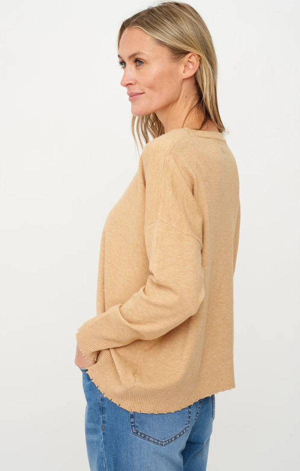 Angii Frayed Crew Sweater