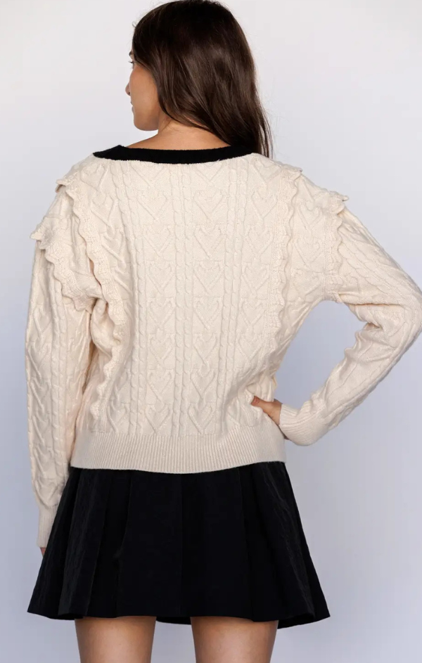 Holly Cable Knit Cardigan with Bows