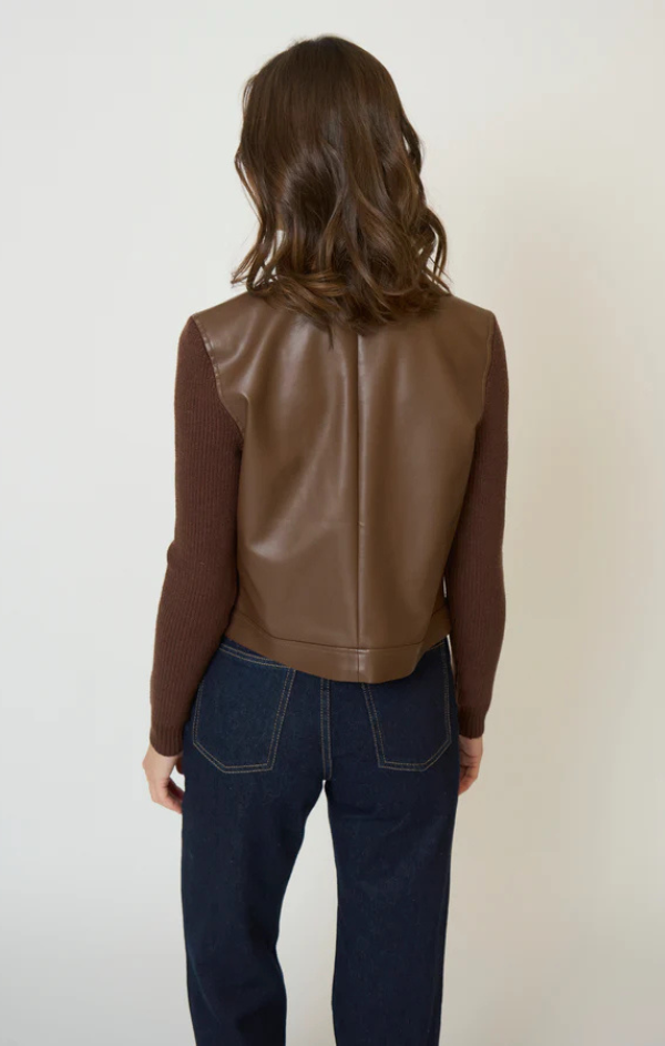 Astrid Vegan Leather Mixed Media Jacket