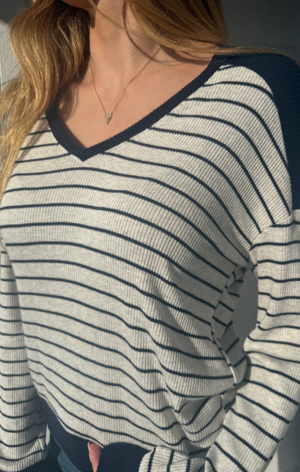 Ashley Striped V Neck