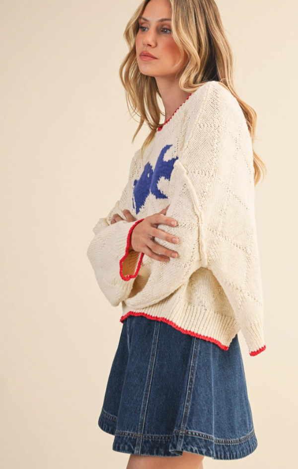 Nori Fish Printed Sweater Top