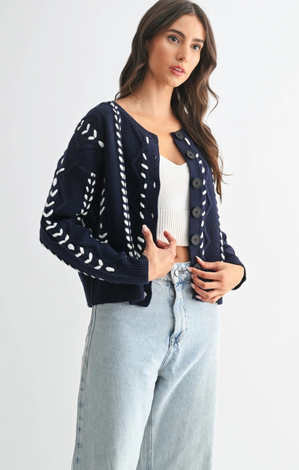 Tori Ribbon Stitch Cardigan
