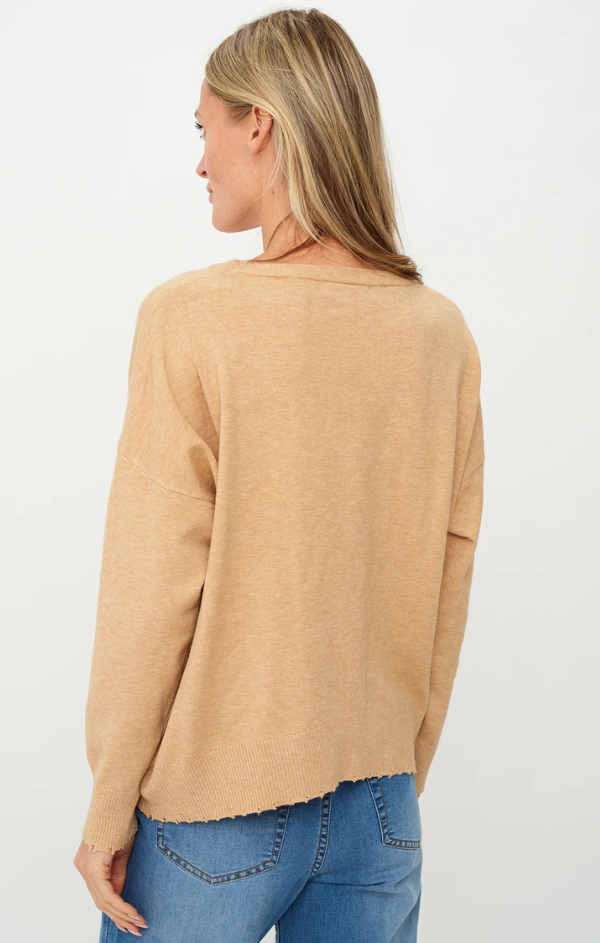 Angii Frayed Crew Sweater