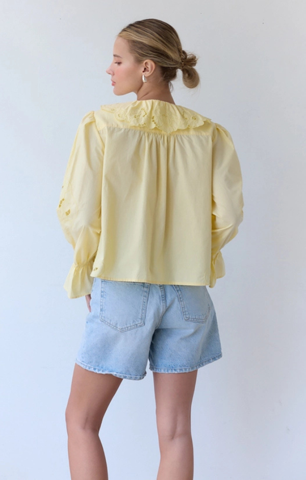 Belle Embroidery Ruffle Blouse