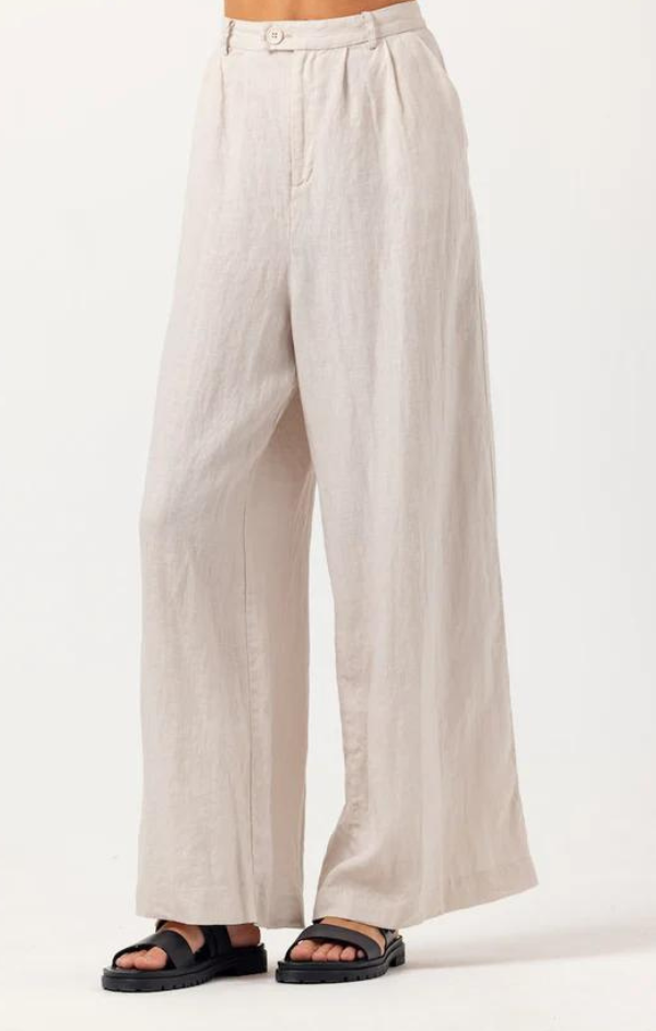 high waisted flowy linen pant