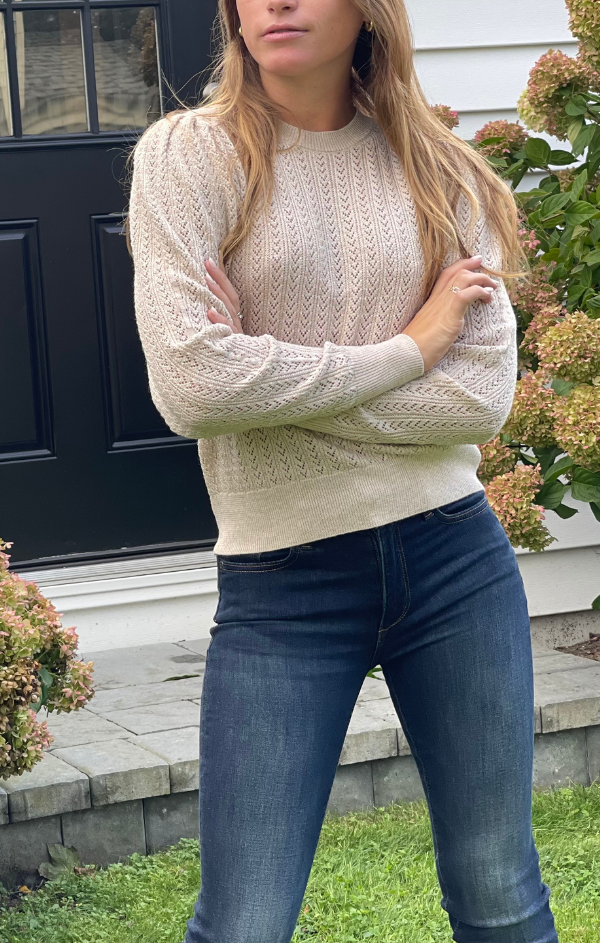 Sienna Puff Sleeve Metallic Sweater