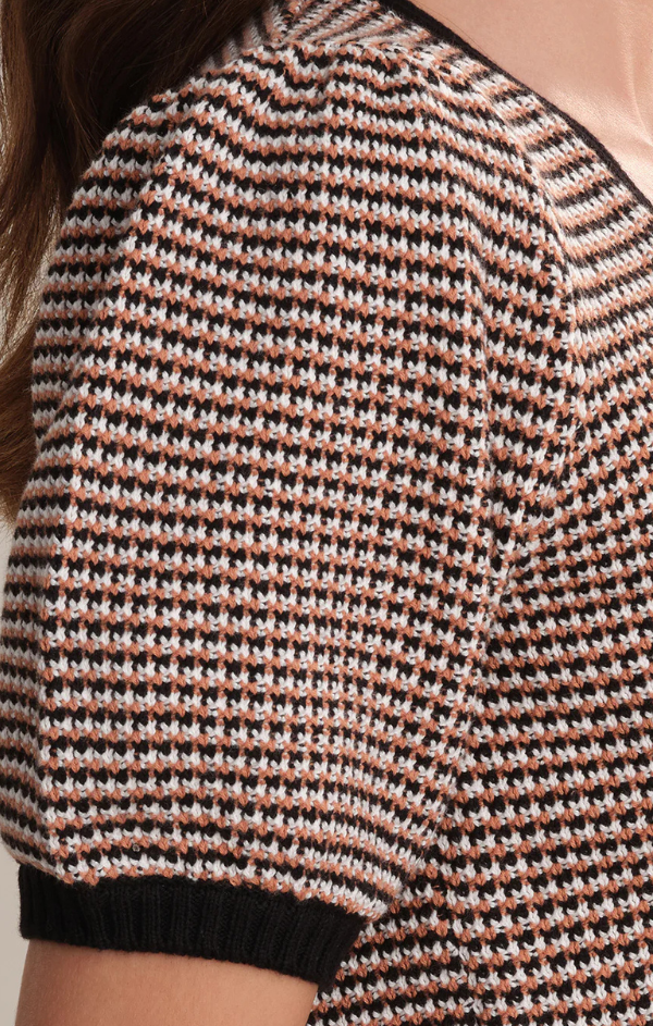 Elaine Puff Sleeve Tie Front Cardigan