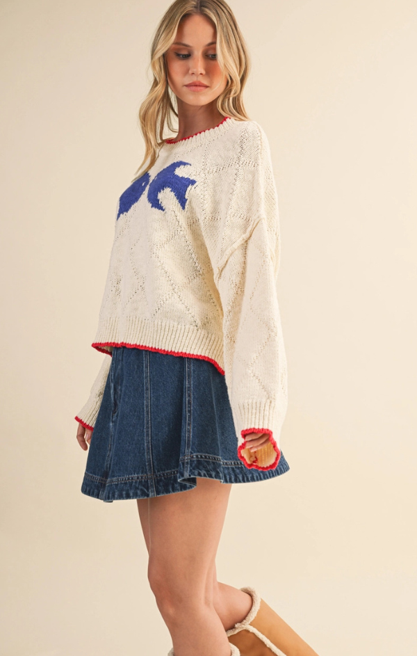 Nori Fish Printed Sweater Top