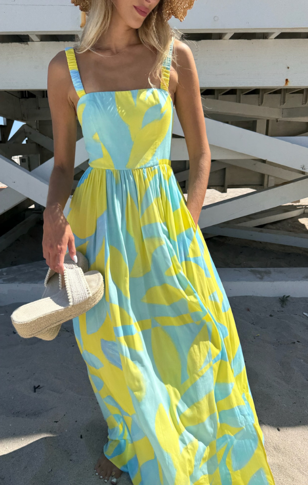 echo tiered maxi dress Florence Maxi in Echo Print – Mint