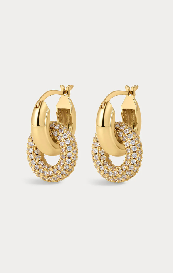 Pave Interlock Hoops